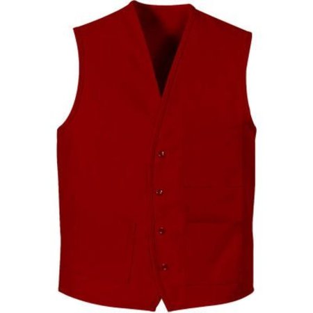 VF IMAGEWEAR Chef Designs Button-Front Vest, Red, Polyester/Cotton, L 1360RDRGL